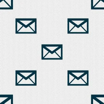 Mail icon. Envelope symbol. Message sign. navigation button. Seamless abstract b Stock Illustration