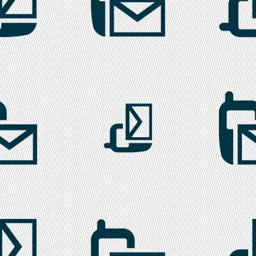 Mail icon. Envelope symbol. Message sms sign. Seamless abstract background with Stock-Illustration