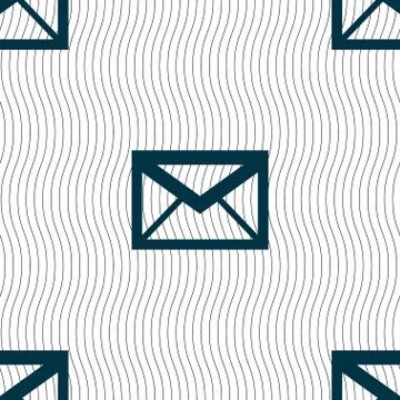 Mail icon. Envelope symbol. Message sign. navigation button. Seamless pattern wi Illustrazione stock