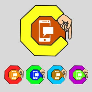 Mail icon. Envelope symbol. Message sms sign. Mails navigation button. Set colur Stock Illustration