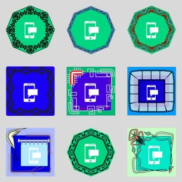 Mail icon. Envelope symbol. Message sms sign. Mails navigation button. Set colur Illustrazione stock