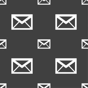 Mail icon. Envelope symbol. Message sign. navigation button. Seamless pattern on Stock Illustration