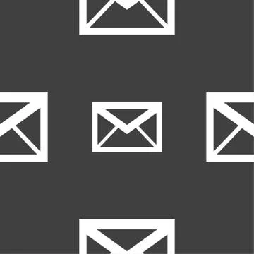 Mail icon. Envelope symbol. Message sign. navigation button. Seamless pattern on Stock Illustration