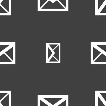 Mail icon. Envelope symbol. Message sign. navigation button. Seamless pattern on Stock Illustration