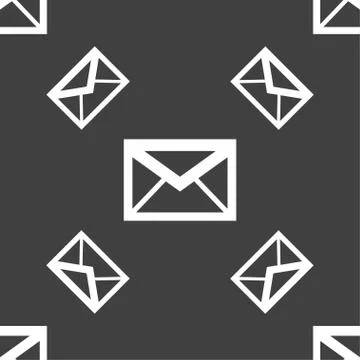 Mail icon. Envelope symbol. Message sign. navigation button. Seamless pattern on Stock Illustration