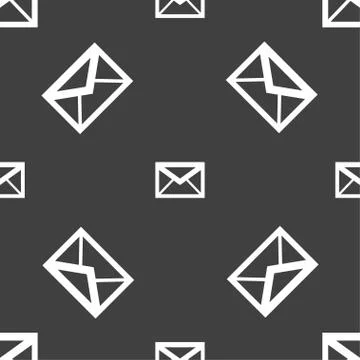 Mail icon. Envelope symbol. Message sign. navigation button. Seamless pattern on Stock Illustration