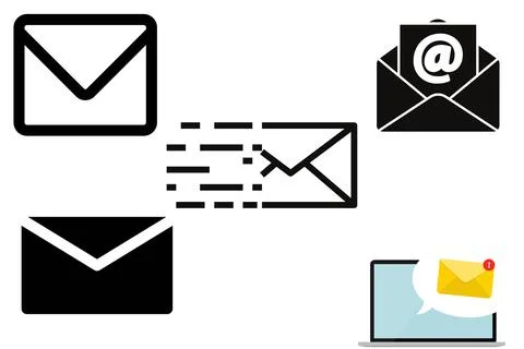 Mail icon, envelopes icon isolated on white background. Vector illustration Stock Illustration
