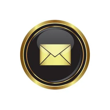 Mail icon gold Illustrazione stock