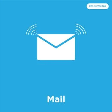 Mail icon isolated on blue background Grats Stockgrafik