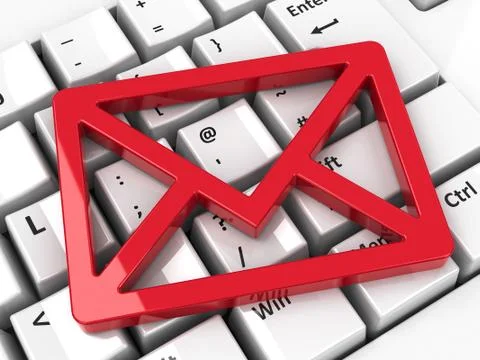 Mail icon on keyboard Stock Photos