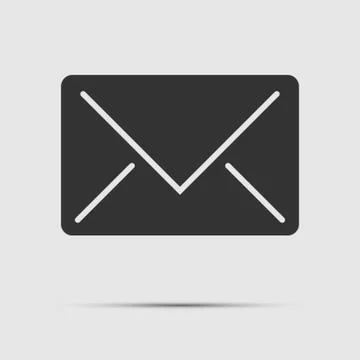 Mail icon with long Simple design style.vector illustration Stock Illustration
