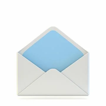 Mail icon open empty envelope 3D 스톡 일러스트