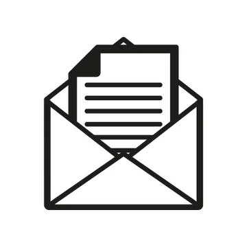 The mail icon. Open Envelope symbol Stock Illustration