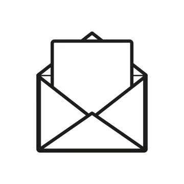 The mail icon. Open Envelope symbol Stock Illustration