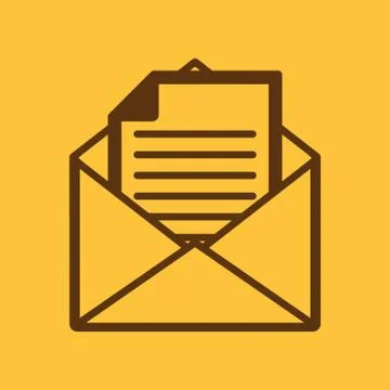 The mail icon. Open Envelope symbol Stock Illustration