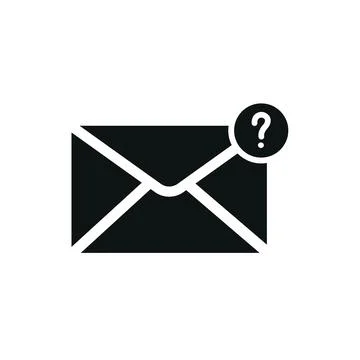 Mail icon with a question mark sign editable stroke outline icon isolated on Stock Illustration