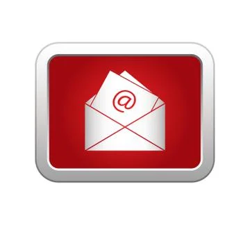 Mail icon red Stock Illustration