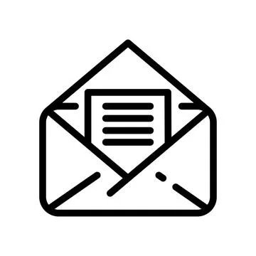 Mail icon. Send message pictogram for web. Line stroke vector eps10. Simple l Stock Illustration