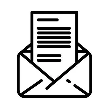 Mail icon. Send message pictogram for web. Line stroke vector eps10. Simple l Stock Illustration