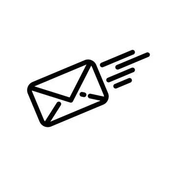 Mail icon. Send message pictogram for web. Line stroke vector eps10. Simple l Stock Illustration