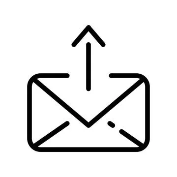 Mail icon. Send message pictogram for web. Line stroke vector eps10. Simple l Stock Illustration