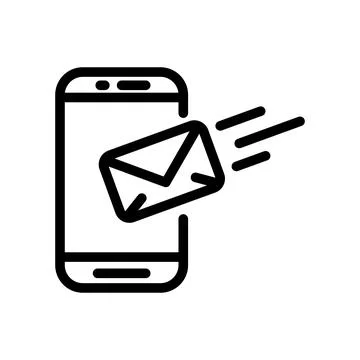 Mail icon. Send message pictogram for web. Line stroke vector eps10. Simple l Stock Illustration