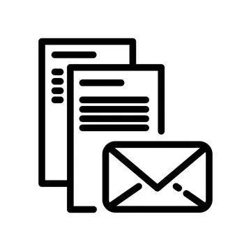Mail icon. Send message pictogram for web. Line stroke vector eps10. Simple l Stock Illustration