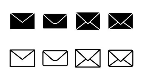Mail icon set. email icon vector. E-mail icon. Envelope illustration Stock Illustration