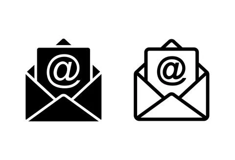 Mail icon set. email icon vector. E-mail icon. Envelope illustration Stock Illustration