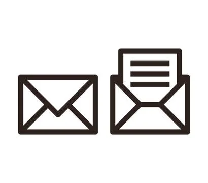 Mail icon set. Envelope sign Stock Illustration