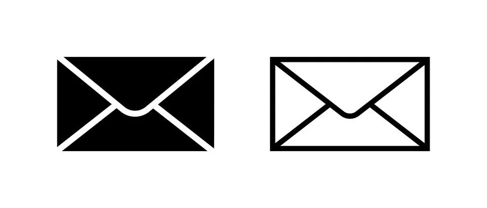 Mail icon set in flat. Email sign. E-mail symbols Stock Illustration