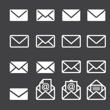 Mail icon set Stock Illustration