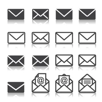 Mail icon set Stock Illustration