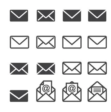 Mail icon set Stock Illustration