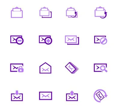Mail icon set Stock Illustration