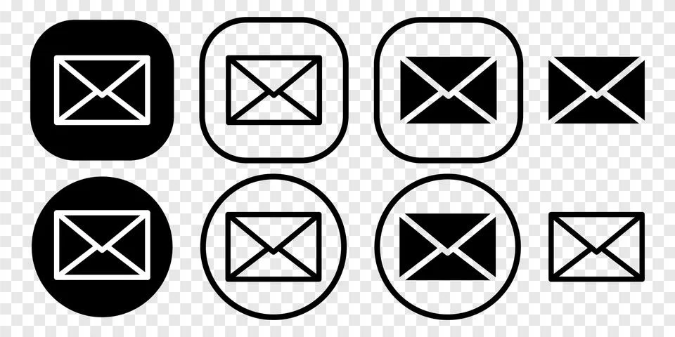 Mail icon set Stock Illustration