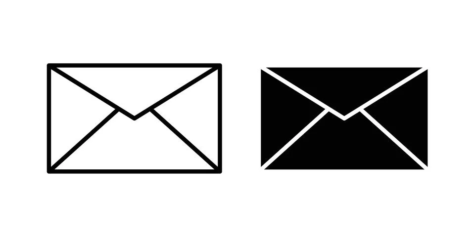 Mail icon thin line and clipart style vector set Stock Illustration