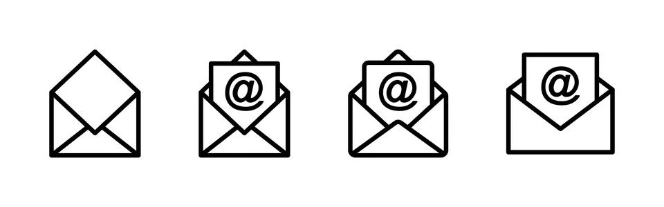 Mail icon vector. email icon vector. E-mail icon. Envelope illustration Stock Illustration