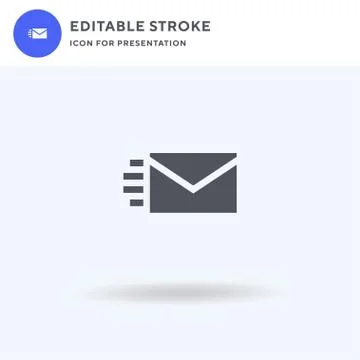 Mail icon vector, filled flat sign, solid pictogram isolated on white, logo i Stock Illustration