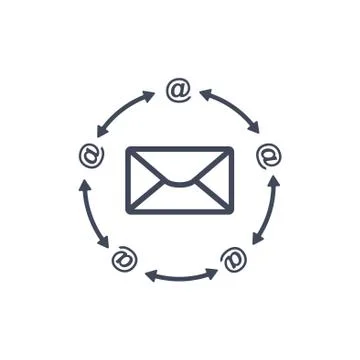 Mail Icon Vector flat design style Stock Illustration