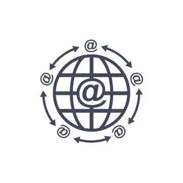 Mail Icon, vector flat design style Stock Illustration