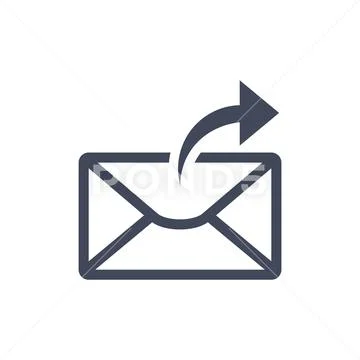 Mail Icon, vector flat design style Illustrazione stock