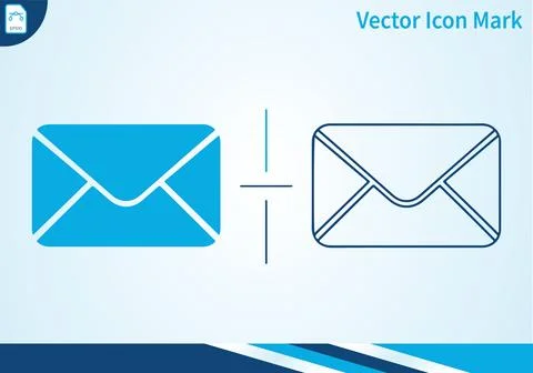 Mail icon, vector icon mark, email message envelope symbol element. 스톡 일러스트