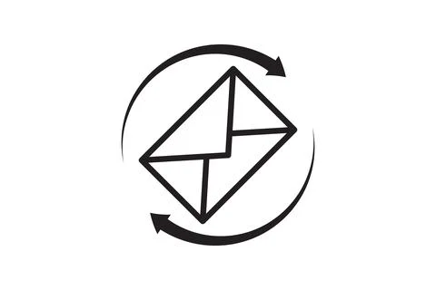 Mail icon vector sign. Letter envelope symbol. Message send to address illust Stock Illustration