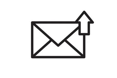 Mail icon vector sign. Letter envelope symbol. Message send to address illust Stock Illustration