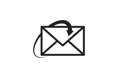 Mail icon vector sign. Letter envelope symbol. Message send to address illust Stock Illustration