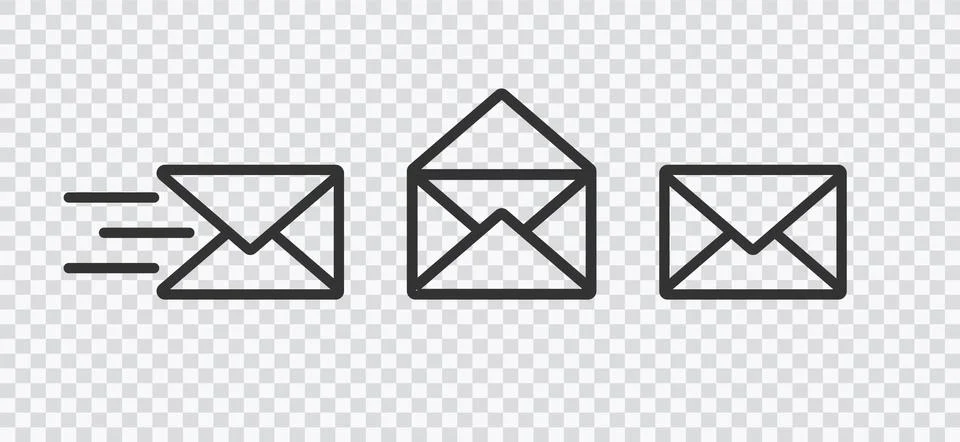 Mail icon . web icon set .vector illustration on transparent background Stock Illustration
