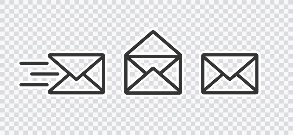 Mail icon . web icon set .vector illustration on transparent background Stock Illustration