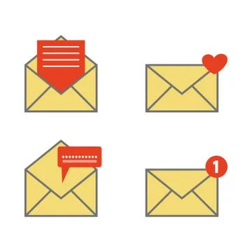Mail icon,New email notification,Simple design style.vector illustration Stock Illustration