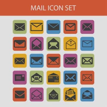 Mail icons Stock Illustration